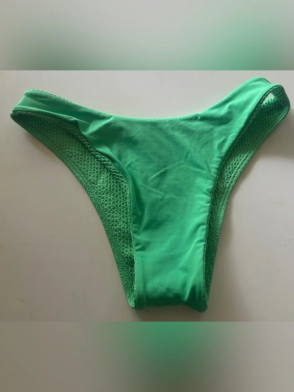 Monday Swimwear Green Textured Bikini Bottoms Small